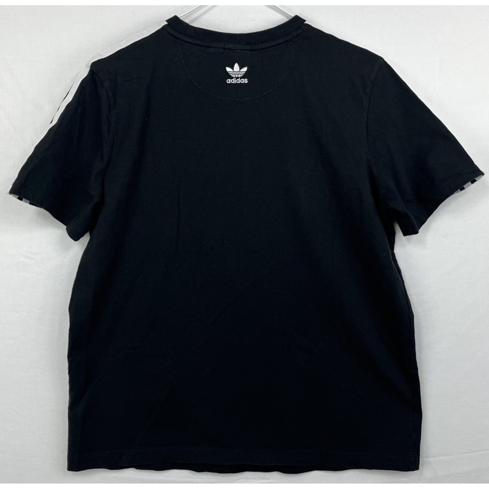 EUC Adidas Originals Womens Black 3-Stripe Trefoil Peek-A-Boo Pocket T-Shirt L - Picture 7 of 10